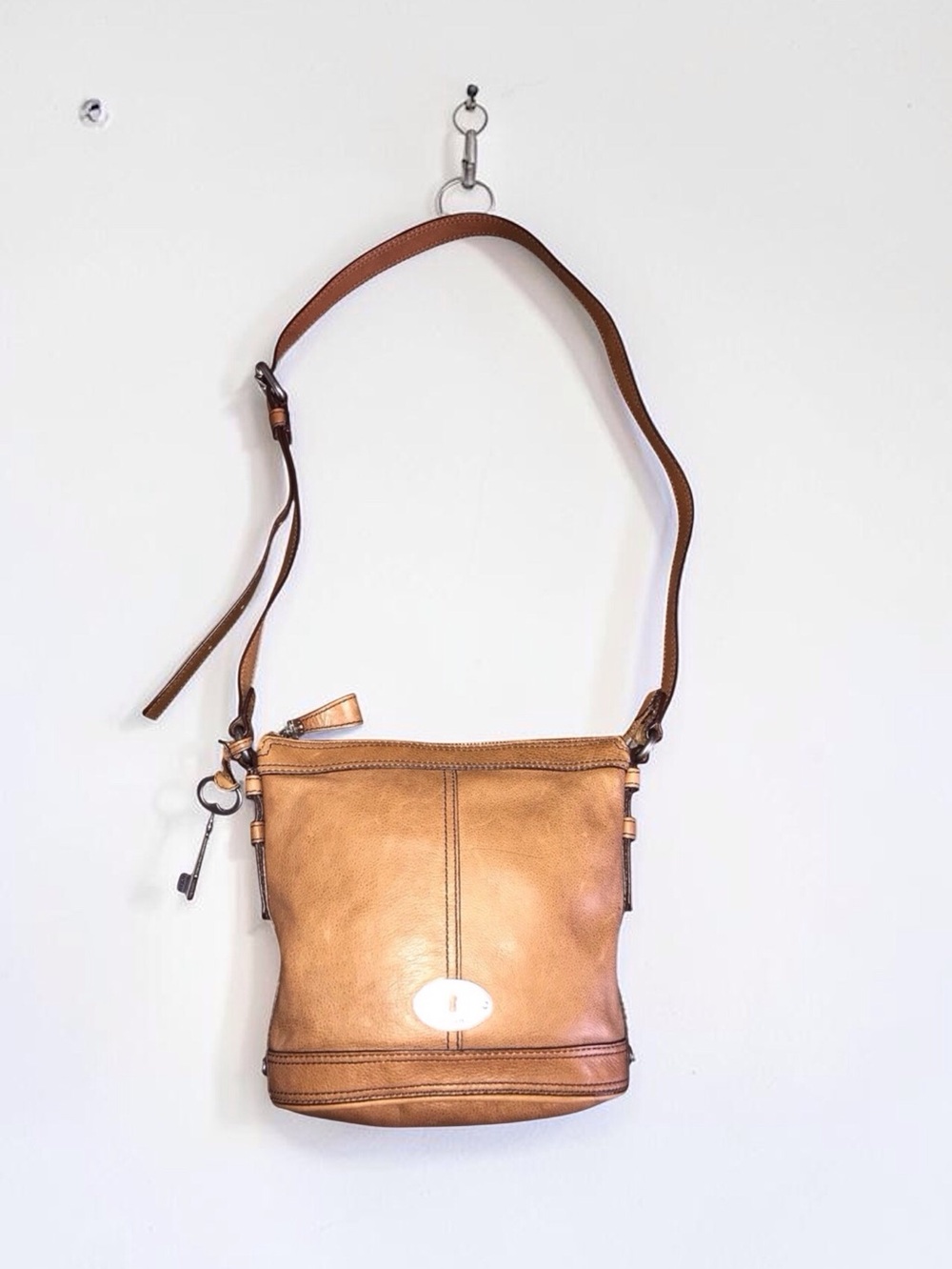 Long Live Vintage Dark Brown Fossil Crossbody Bag